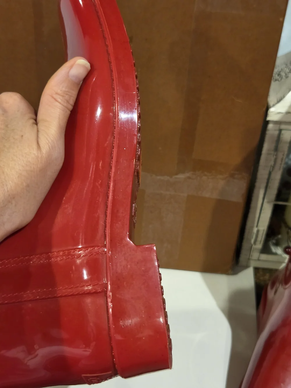 Coach Talia True Red Rain Boots with Gold Hardware